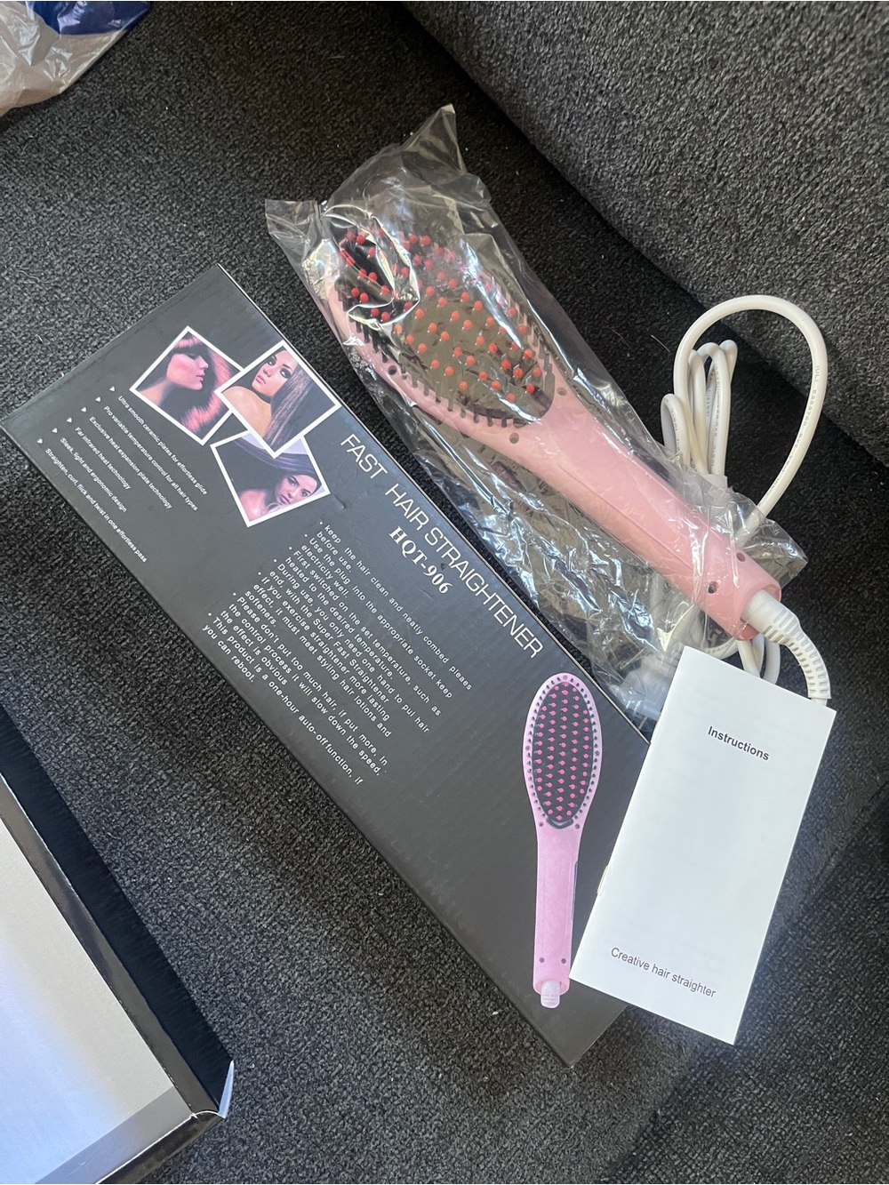 Pink Fast Hair Straightener Brush - Unbranded